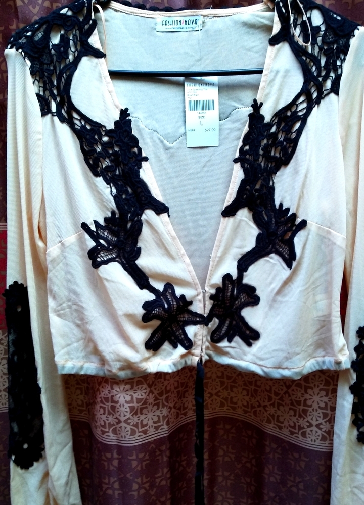 Blouse with a drawstring midriff waist